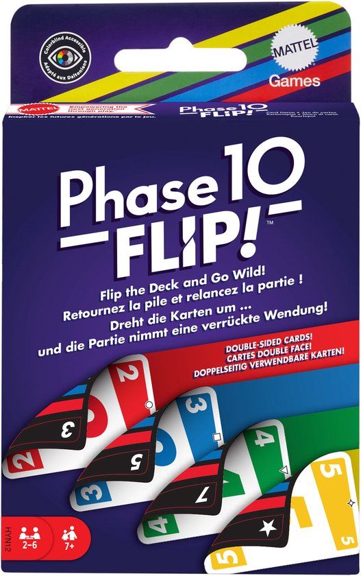 Mattel Games Phase 10 Flip kaartspel, vanaf 7 jaar, 2-6 spelers