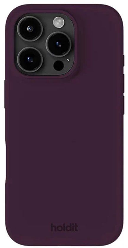 Holdit Silicone Case geschikt voor Apple iPhone 16 Pro - Deep Plum