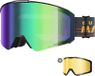 OutdoorMaster Kit masque de ski Falcon Zeiss, monture noire, verre vert uniforme ML 18 %, adultes