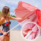 Sandos Strandparasol - Rond - Rood - 160 cm Diameter - UV-Bescherming - Waterdicht - Inclusief Hoes