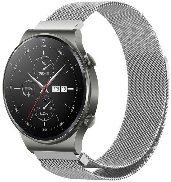 imoshion Milanees Watch bandje - Geschikt voor Huawei Watch GT 2 / Pro / 2e Sport 46 mm - Zilver