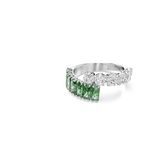 Swarovski Matrix ring, Verschillende slijpvormen, Groen, Rodium toplaag