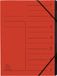 Exacompta 10x Sorteermap met vaste rug - elastosluiting - zwarte binnenafwerking - 7 vakken - A4 - Rood - 540705E