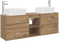 vidaXL Badkamerkastenset 3 st Artisanaal eiken 136 x 35 x 80 cm