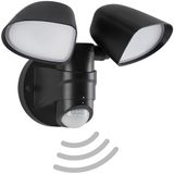 Telefunken LED-buitenwandlamp met sensor, zwenkbaar 10 W, 1000 lumen, 4000 K, neutraal wit licht, IP44, 258 x 218 x 160 mm (l x b x h), projectie 160 mm, zwart