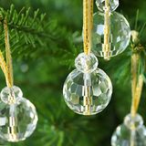 12 stuks heldere kristallen glazen kerstballen ornamenten, 2,2 cm mini prisma bal kerstboomdecoraties, hangende kristallen ornament opruiming voor Kerstmis bruiloft feest woondecoratie (helder)