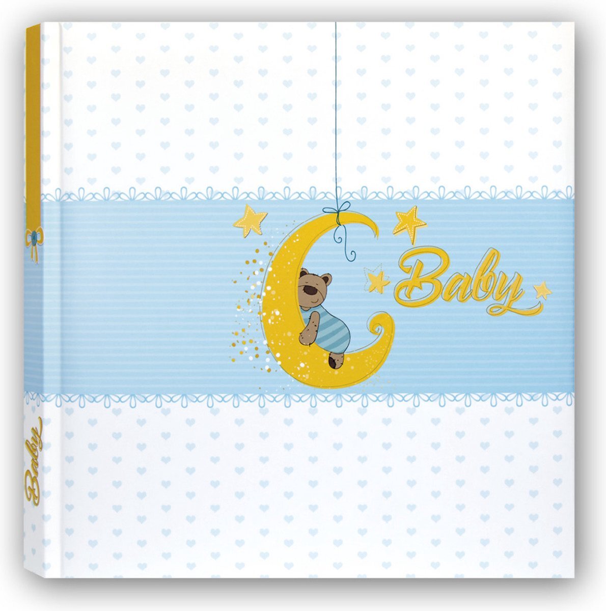 Zep Fotoboek/fotoalbum Mia baby jongetje met 20 paginas blauw - 24 x 24 x 2,5 cm - Babyfotos - Babyalbum