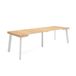 Skraut Home Uittrekbare consoletafel, eettafel, inklapbaar, 260, voor 12 personen, houten poten, moderne stijl, eiken