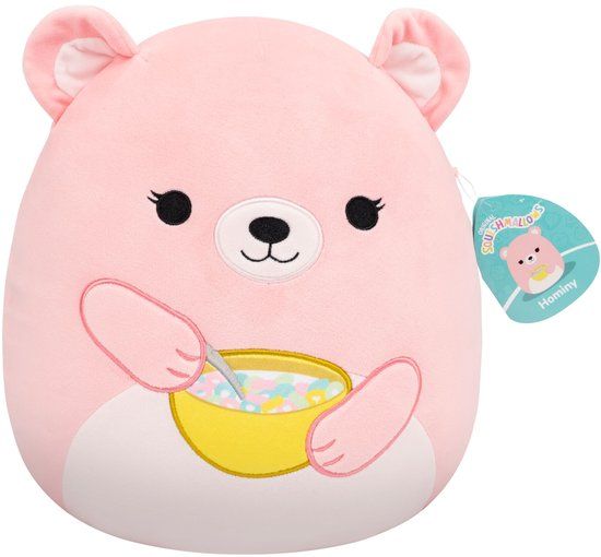 Squishmallows - Medium Plush (Hominy - Peach Bear Holding Cereal Bowl) - 30cm Plush