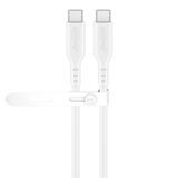 goobay USB C oplaadkabel 1,5 m met 60 W Power Delivery snellaadfunctie, robuuste en flexibele kabel van vloeibare siliconen in wit voor iPhone 16, Galaxy S25, Pixel 9, tablets en laptops - 77743
