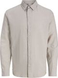 JACK&JONES JJEBREEZE LINEN BLEND SHIRT L/S SN Heren Overhemden XXL Katoen Linnen Lange mouw Klassieke kraag Borstzak Regular Fit Casual String
