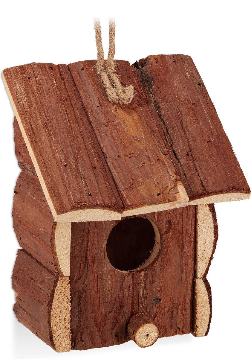 Relaxdays decoratie vogelhuisje - hout - hangend