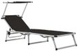 Fauteuil pliant avec dossier réglable et pare-soleil