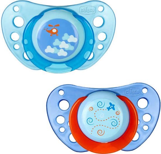 Chicco Physio Air Rubber Pacifier Blue 6-12m 2 Units