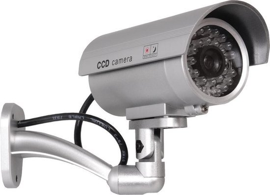 MacLean IR9000 bewakingscamera camera dummy alarmsysteem camera waterdicht LED-licht (zilver)