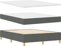 vidaXL Boxspring bed met kussen Donkergrijs 200 x 140 cm Stof