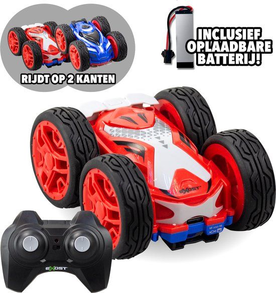 Exost RC Mini Flip NEO rood 1:34 - bestuurbare stuntauto