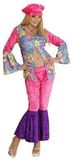 Dames WIDMANN Hippie-kostuum voor Dames, Maat M, Roze/Blauw/Wit
