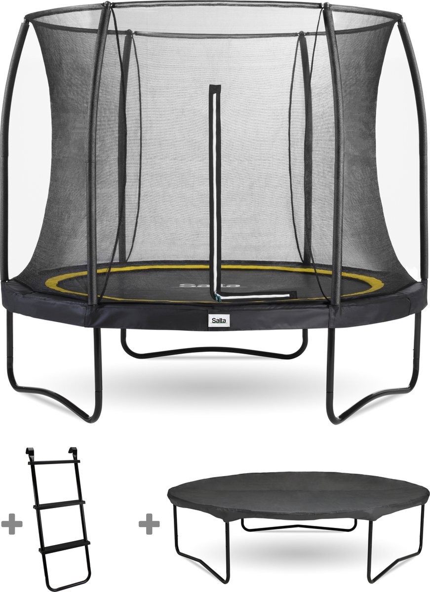 Salta Comfort Edition - Trampoline - Inclusief ladder en afdekhoes - ø 251 cm - Zwart