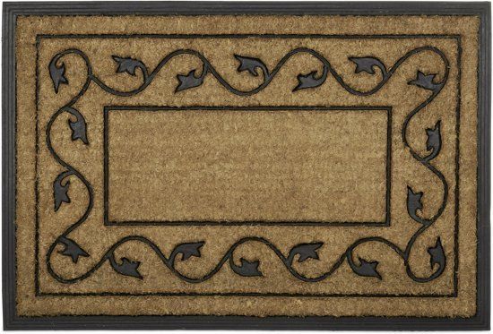 Relaxdays Deurmat Kokos Rechthoekig PVC Kokosmat Kokosvoetmat Antislip Patroon - 4052025202057