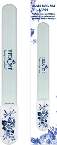 Herome Glazen Nagelvijl Delfts Blauw - Limited Edition - Glasvijl - 20 cm