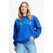 POM Amsterdam katoenen sweater met pailletten en tekst - blauw