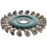 Osborn Ronde borstel voor haakse slijper 115 mm, ronde borstel D115 x 12 mm boring 22,2 mm gevlochten roestvrij staaldraad 0,50 mm TÜV getest, groen, 2631351