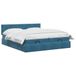 vidaXL Ottoman bed met matras en hoofdeinde, 2 stuks, donkerblauw, fluweel