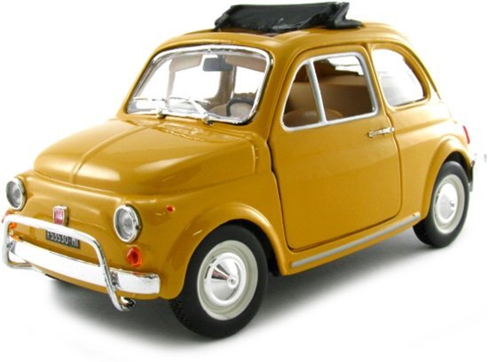 Bburago Fiat 500L 1968 1:24 geel