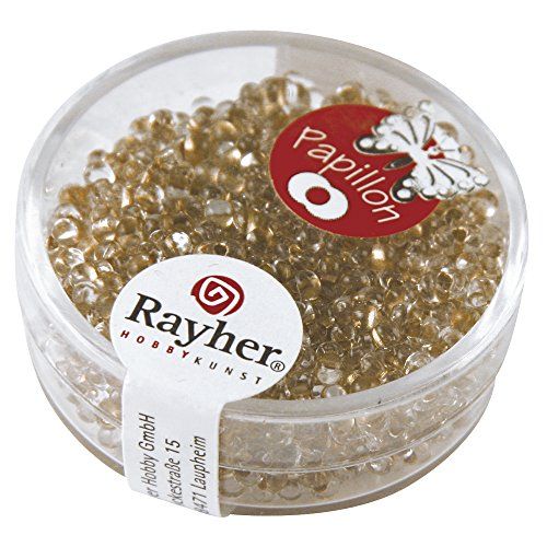 RAYHER 14142620 Papillon-rocailles, 2x4 mm, bril. Goud