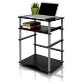 Furinno Laptop Notebook Bureau, hout, zwart/grijs, 39,62 x 39,62 x 75,18 cm