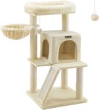 Merkloos / Sans marque Famanu Krabpaal voor Grote Katten met Comfortabel Platform en Dubbele Toegang - Beige