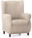 Housse bi-élastique pour fauteuil à oreilles, respirant, écru
