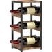 ALLAUVE Casier À Vin Pour 6 Bouteilles, Rangement À Bouteilles Avec Étagères Ondulées, Dimensions 22 X 24 X 49,2 Cm, Couleur Brun Rustique