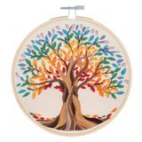Trimits Borduurset - 15 cm voor beginners, inclusief bamboegaren, naaldhouder en handleiding, levensboom