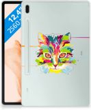 B2Ctelecom Samsung Galaxy Tab S7 FE Tablet Back Cover Cat Color