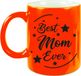 Bellatio Decorations Shoppartners Bv Best Mom Ever cadeau mok / beker - neon oranje - 330 ml - verjaardag / Moederdag / bedankje