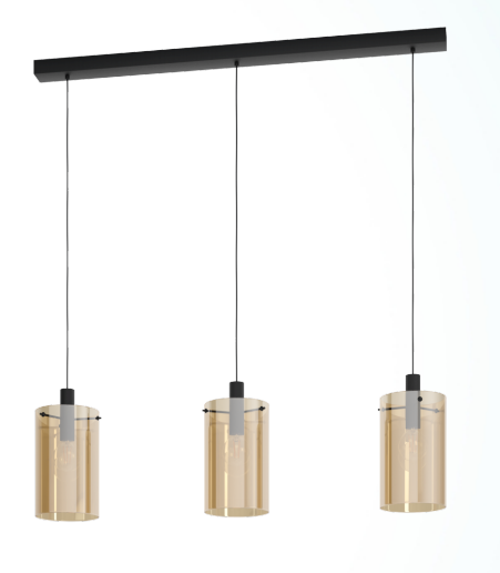 EGLO Polverara Hanglamp - Zwart - Staal - E27