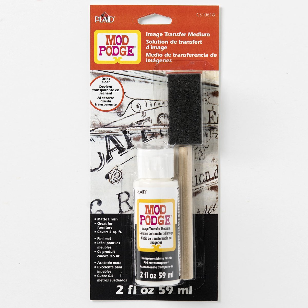 Mod Podge Decoupage Finish - Image Transfer Medium en Borstel - Mat - 59ml