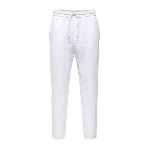ONLY & SONS ONSLINUS Tapered Fit Trousers - Bright White