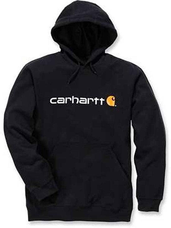 Carhart, T. Signature Logo Hooded Sweatshirt Black Heren Size : M