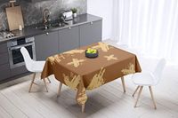Bonamaison Tafelkleed, Anti-Mold, Sneldrogend, Waterdicht, 100% Polyester Tafellaken, Bruine tinten, 140 x 140 Cm - Ontworpen en Vervaardigd in Turkije