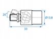ENERRGECKO King Tony Universele Dop 1/4" 33mm Cr-V - Professioneel Gereedschap