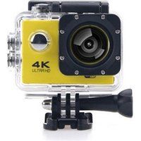 Aiorber 4K Action Camera with 64GB SD Card, App Connection, WLAN, Waterproof to 30m, 2 Inch, Yellow