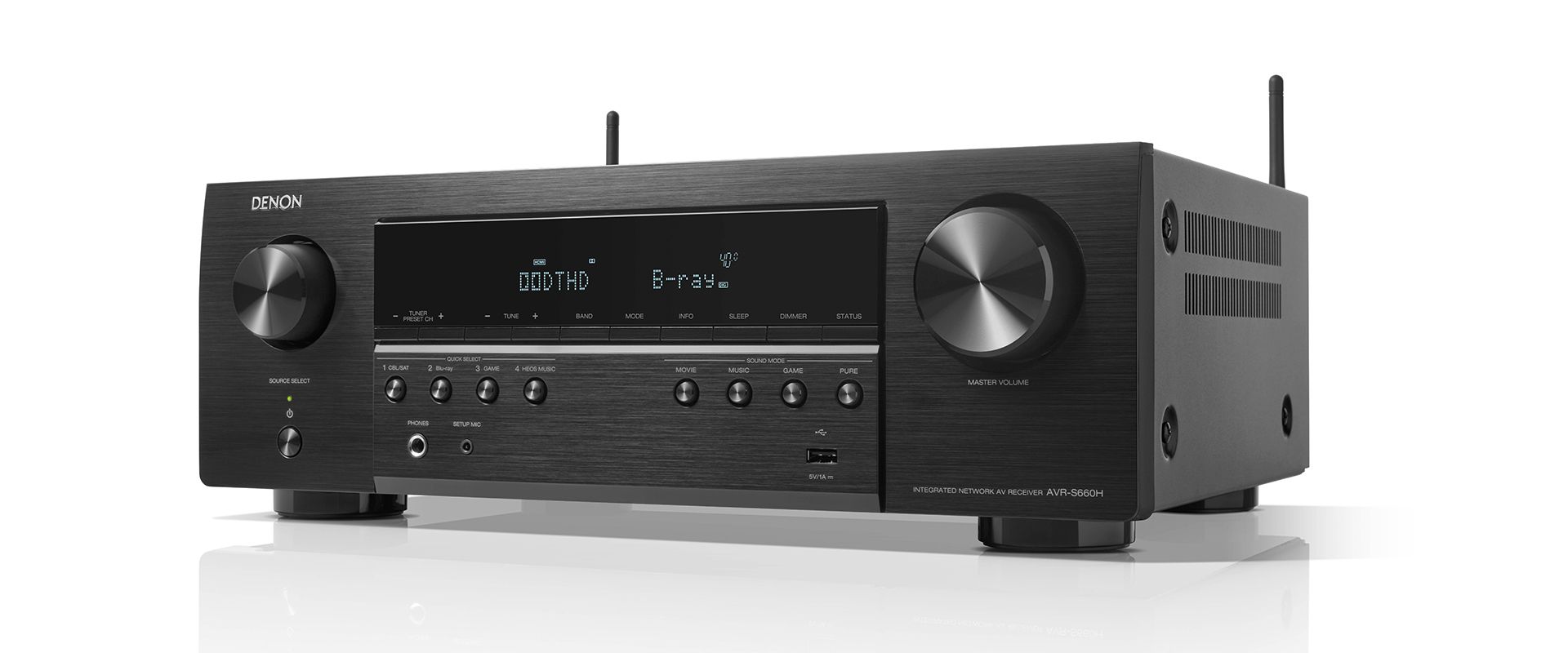 Denon AVR-S660H 5.2-kanaals AV-receiver | 75W | Zwart