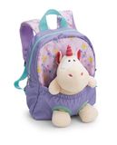 NICI Rugzak met pluchen dier, 21 x 26 cm, eenhoorn 25 cm, paars - 62690