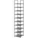 edihome, Schoenenrek, 10 Niveaus, (33 x 33 x 173 cm), Shoe Organizer, Smalle en hoge Schoenenrekken van Kunststof, Verticaal, Plank, Showrek (10 Niveaus - L)