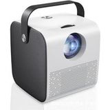 Aiorber Thuisprojector, draadloos scherm delen met mobiele telefoon, Bluetooth-luidsprekerfunctie, wit