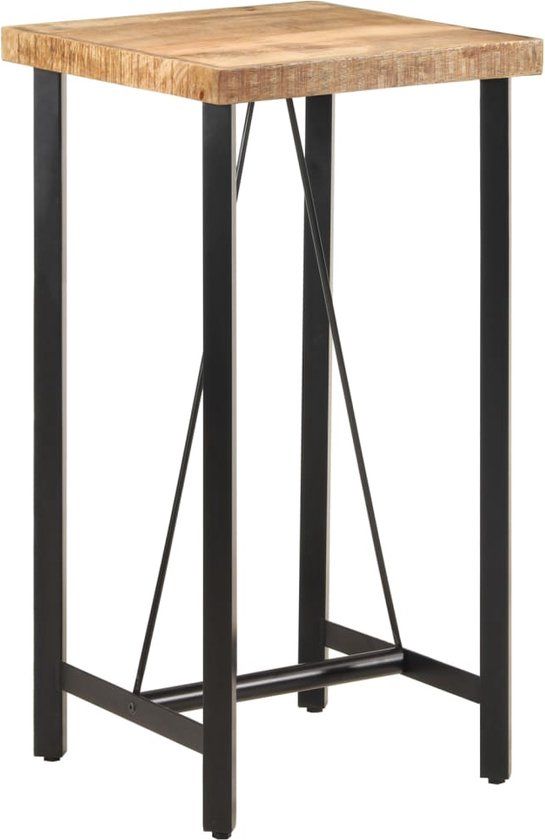 vidaXL Bartafel 55x55x107 cm massief mangohout en ijzer