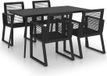vidaXL 5-delige Tuinset PVC-rattan Zwart